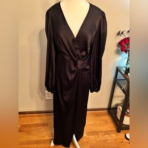 Elegant Black Satin Dress